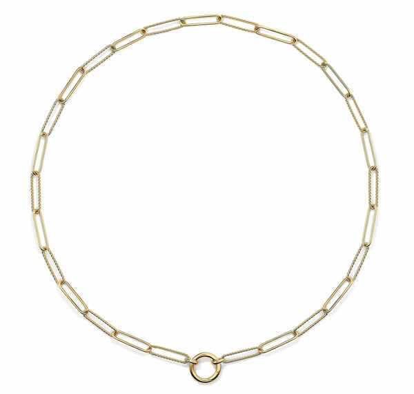 DY Madison Elongated Chain Necklace in 18K Yellow Gold