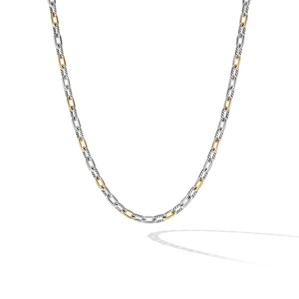DY Madison Chain Necklace in Sterling Silver with 18K Yellow Gold