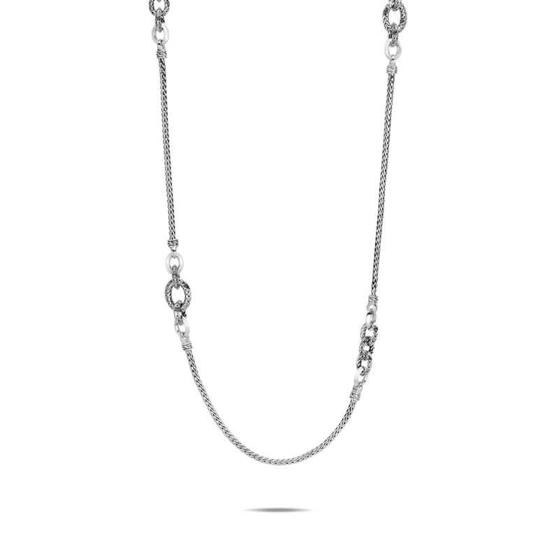Classic Chain Knife Edge Station Necklace