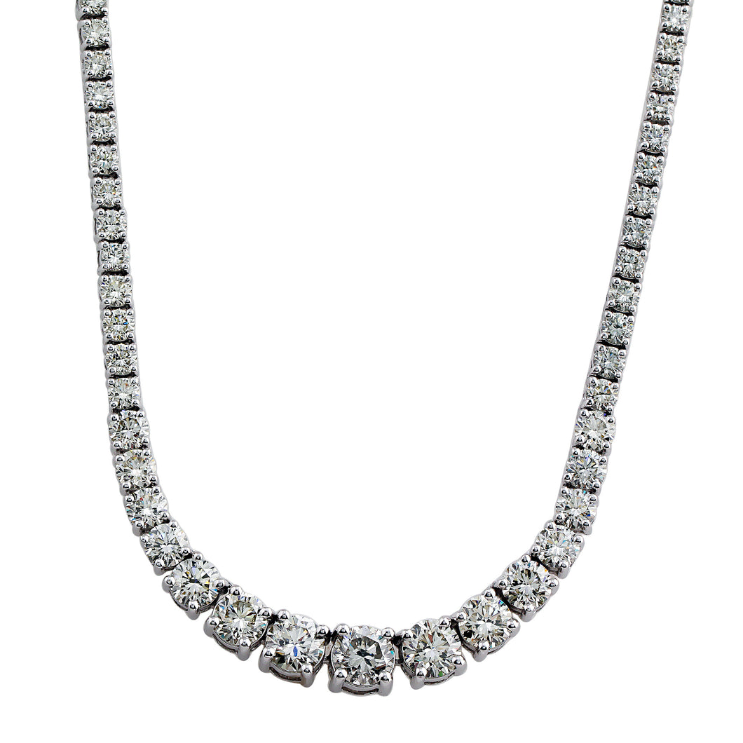 22.00C ctw. Lab-Created Diamond Graduated Link Necklace in 14K White Gold