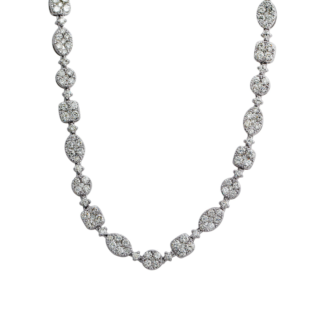14.00CTTW Lab-Created Diamond Necklace in 18K White Gold