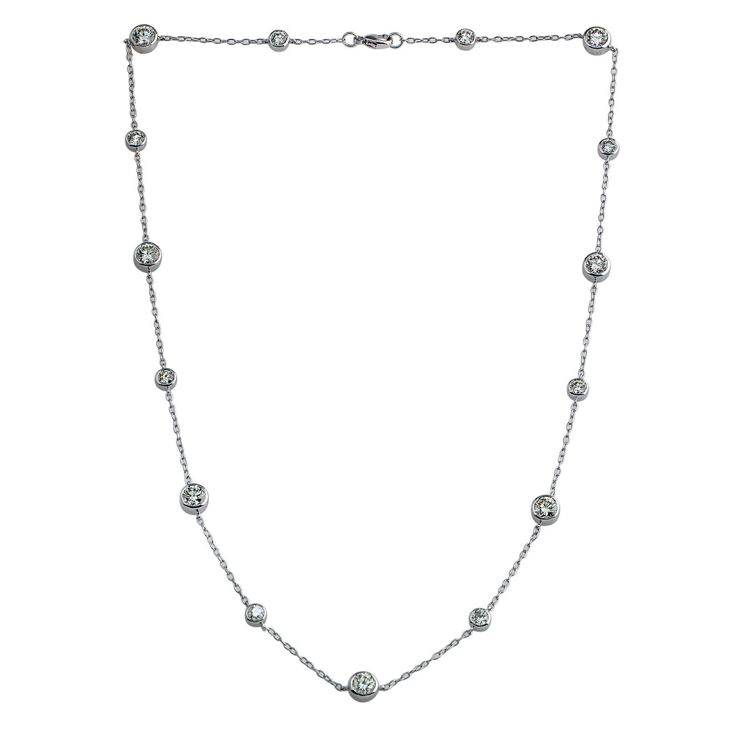 5.10CTTW Lab-Created Diamonds by the Yard Station Necklace in 18K White Gold