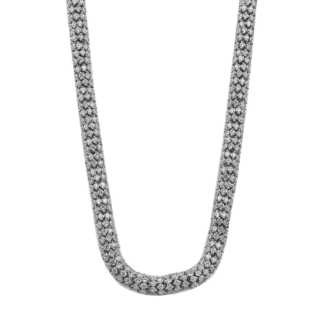 52.39CTTW Fancy Link Lab-Created Diamond Necklace in 18K White Gold