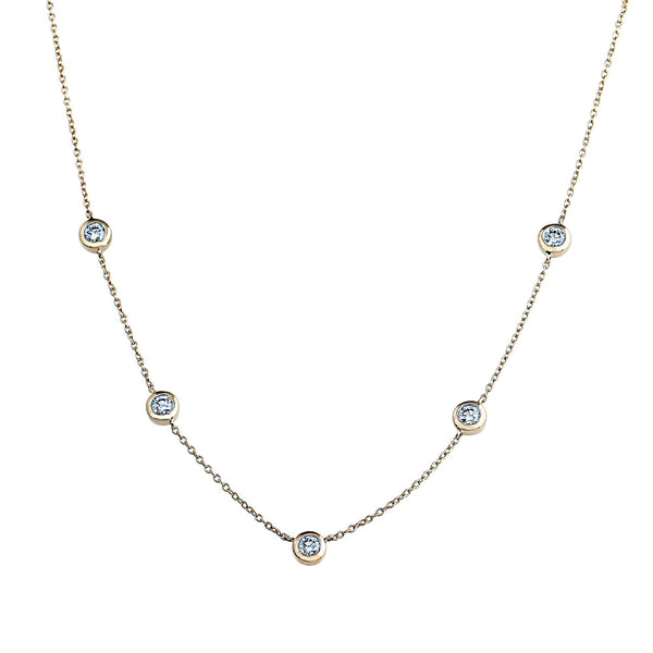 Phoenix Lab-Grown Diamond Station Necklace - 14k Gold Over Sterling Silver (.77 ct. tw.)