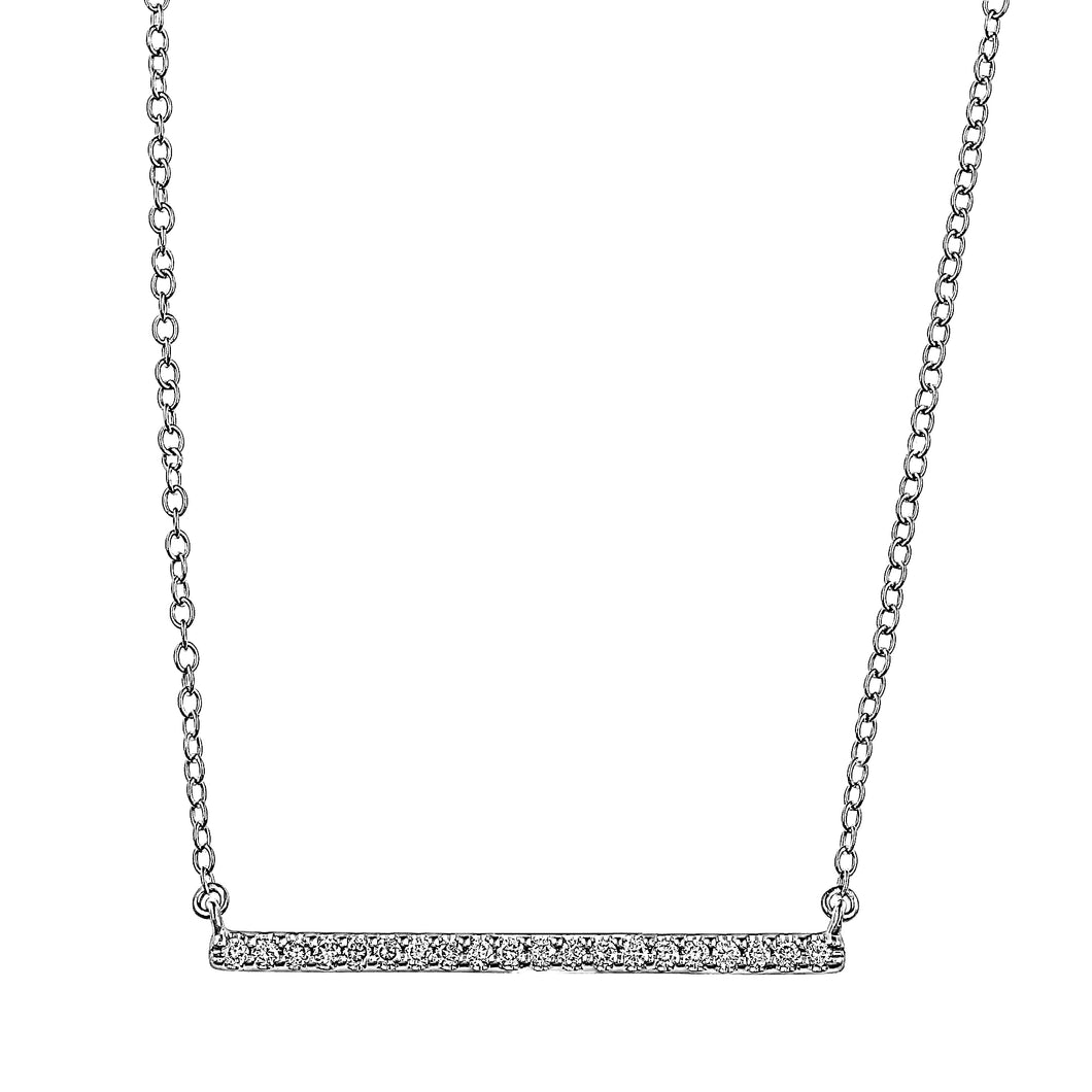 Flash Long Bar Lab-Grown Diamond Pendant - Sterling Silver (.20 ct. tw.)