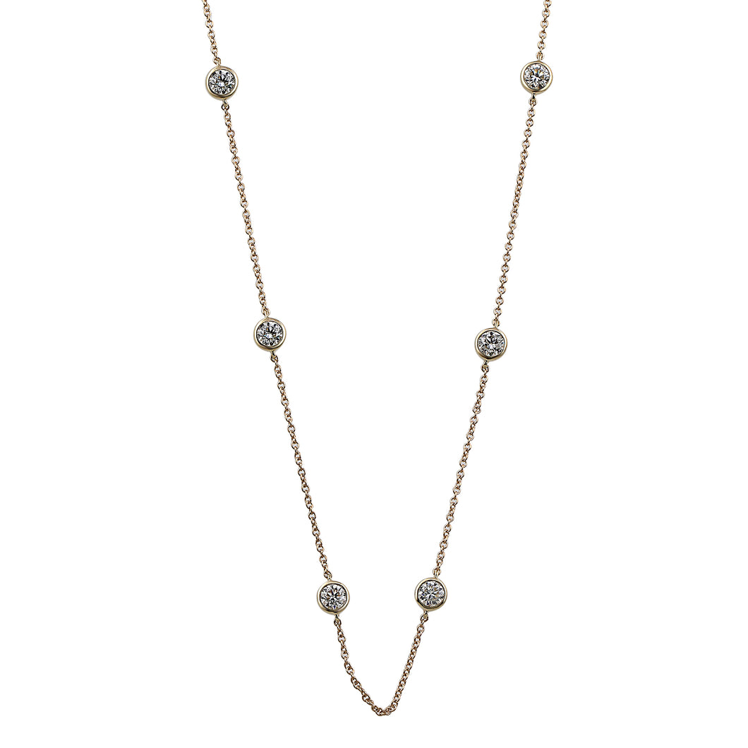 2.00CTTW Lab-Created Diamond Station Necklace in 14K Yellow Gold