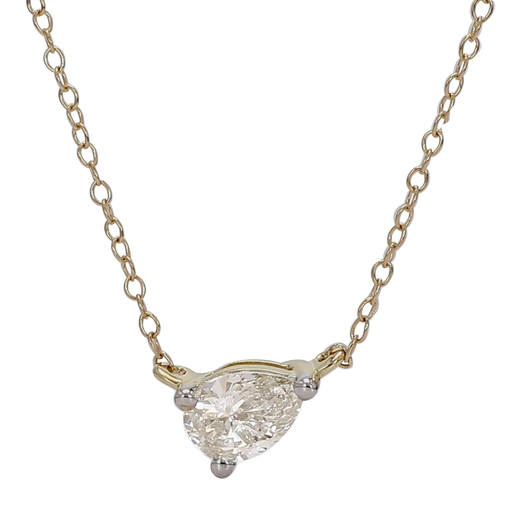 0.75CT.TW Pear Shaped Lab-Created Diamond Necklace in 14K Yellow Gold