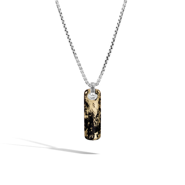 Classic Chain Slim Dog Tag Pendant Necklace
