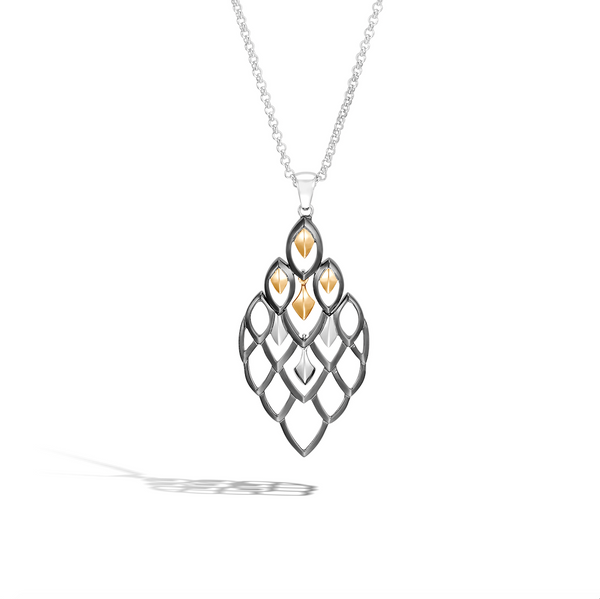 Legends Naga Pendant Necklace in Silver and 18K Gold