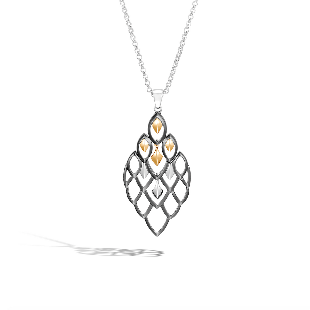 Legends Naga Pendant Necklace in Silver and 18K Gold