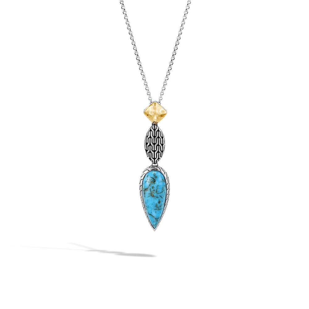 Classic Chain Drop Necklace, Turquoise