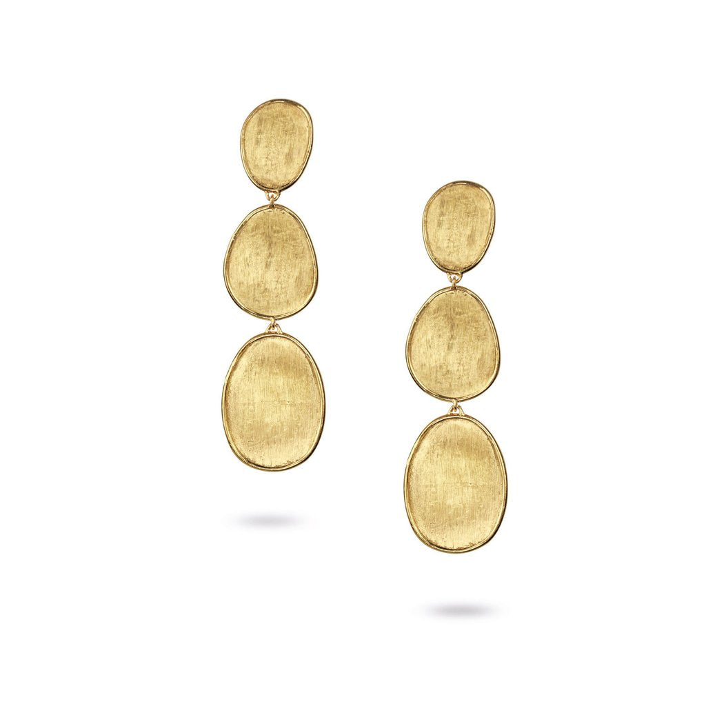 18K Yellow Gold  Small Triple Drop Earrings