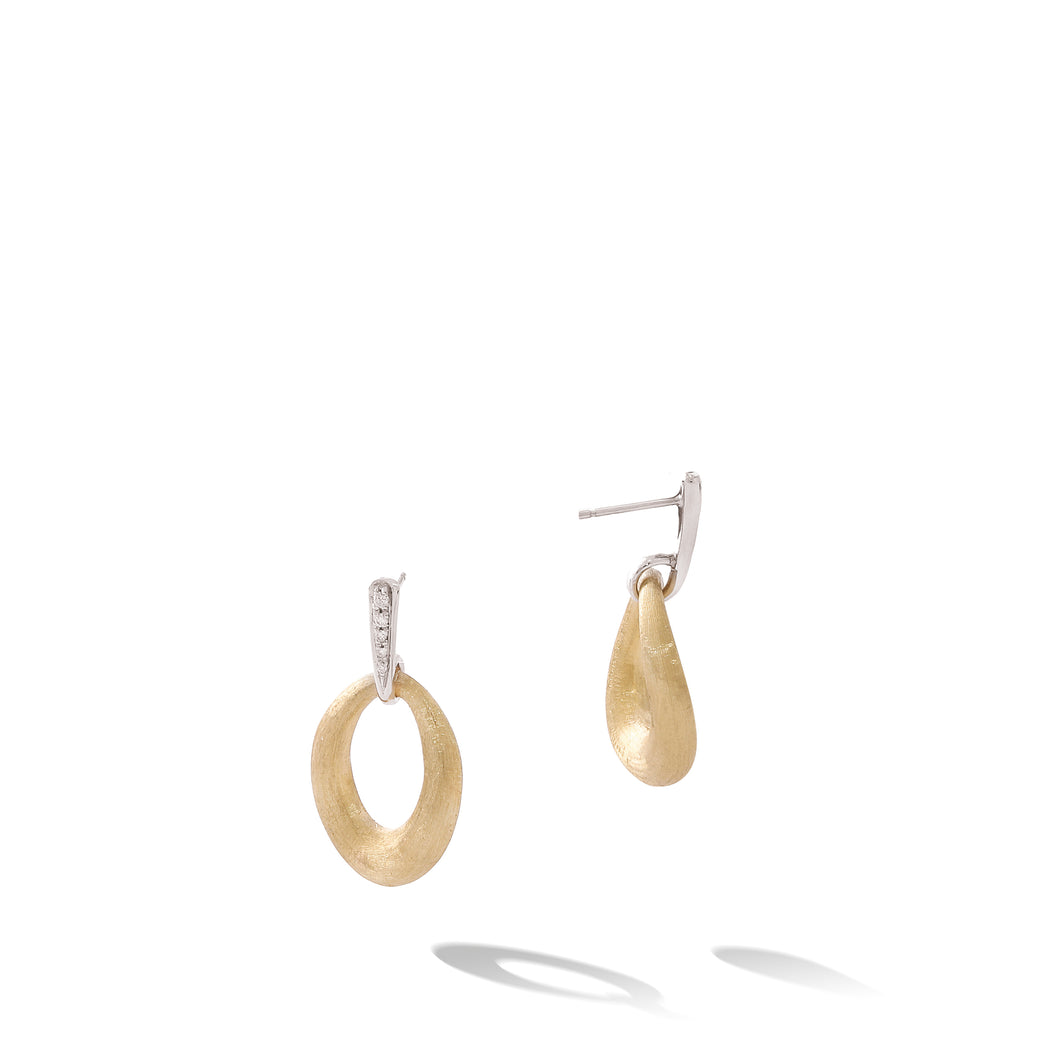 Lucia Collection 18K Yellow Gold and Diamond Loop Earrings
