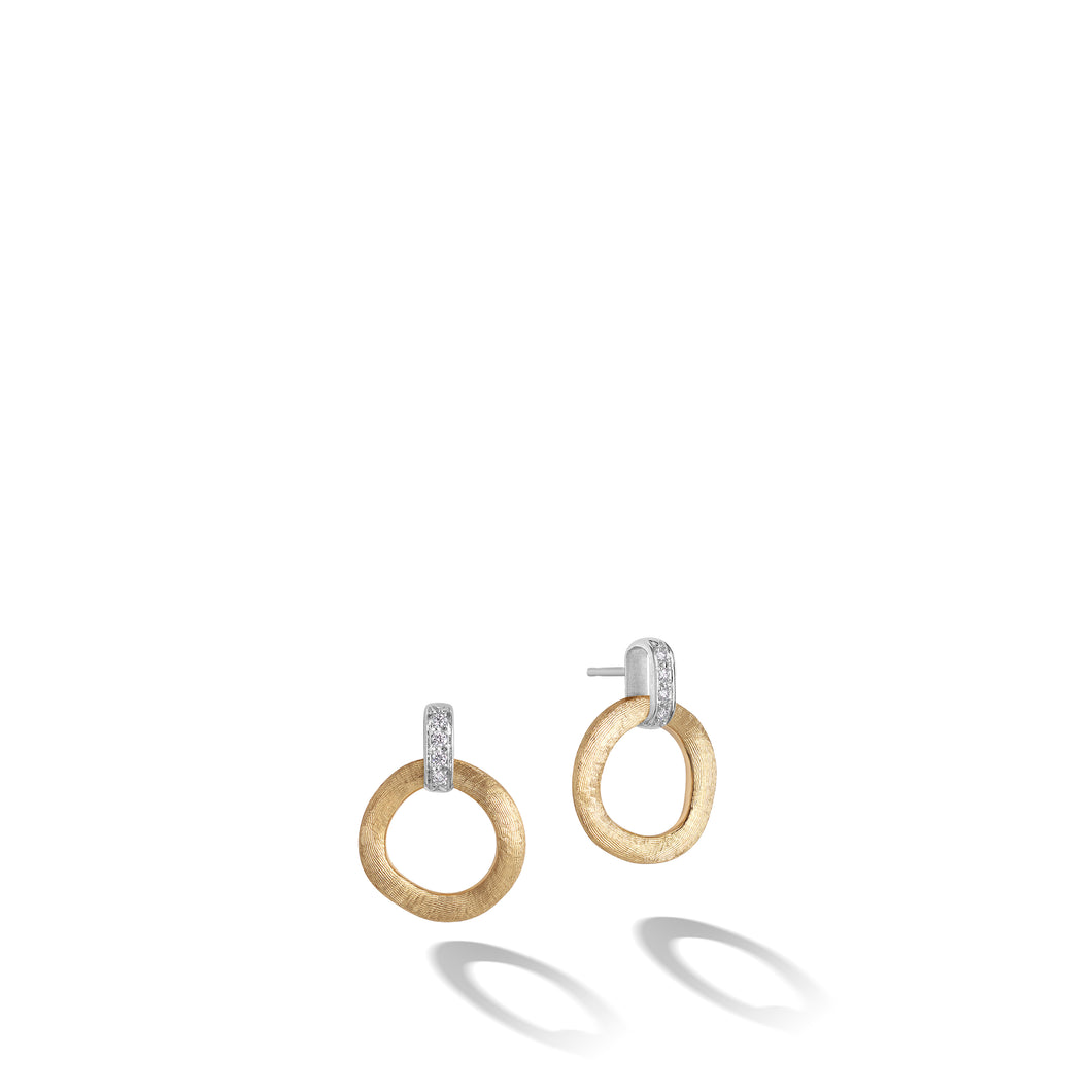 Jaipur Collection 18K Yellow Gold Stud Drop Earrings with Diamonds