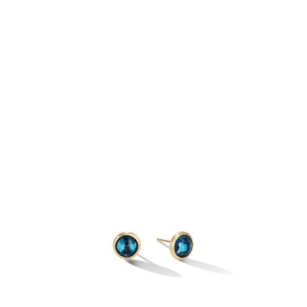 Jaipur Color Collection 18K Yellow Gold London Blue Topaz Stud Earrings