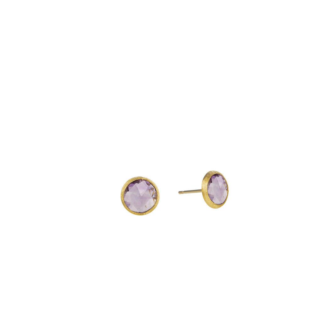 18K Yellow Gold & Amethyst Petite Stud Earrings