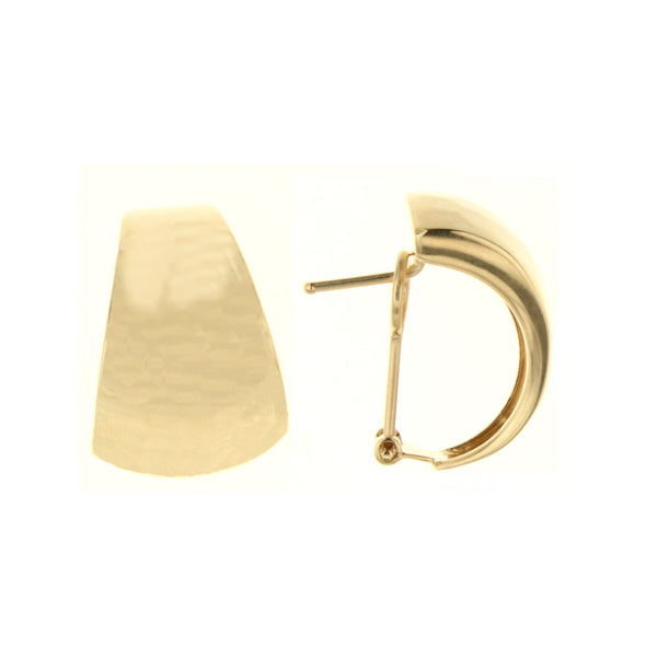 14K Yellow Gold Half Tapered Hoop Earrings