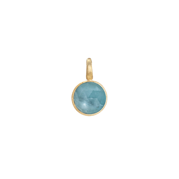 Jaipur Collection 18K Small Stackable Pendant Aquamarine