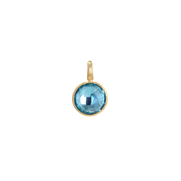 Jaipur Collection 18K Small Stackable Pendant Blue Topaz