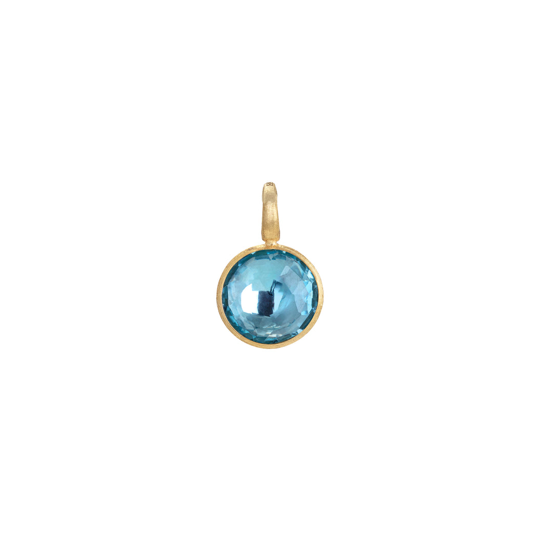 Jaipur Collection 18K Small Stackable Pendant Blue Topaz