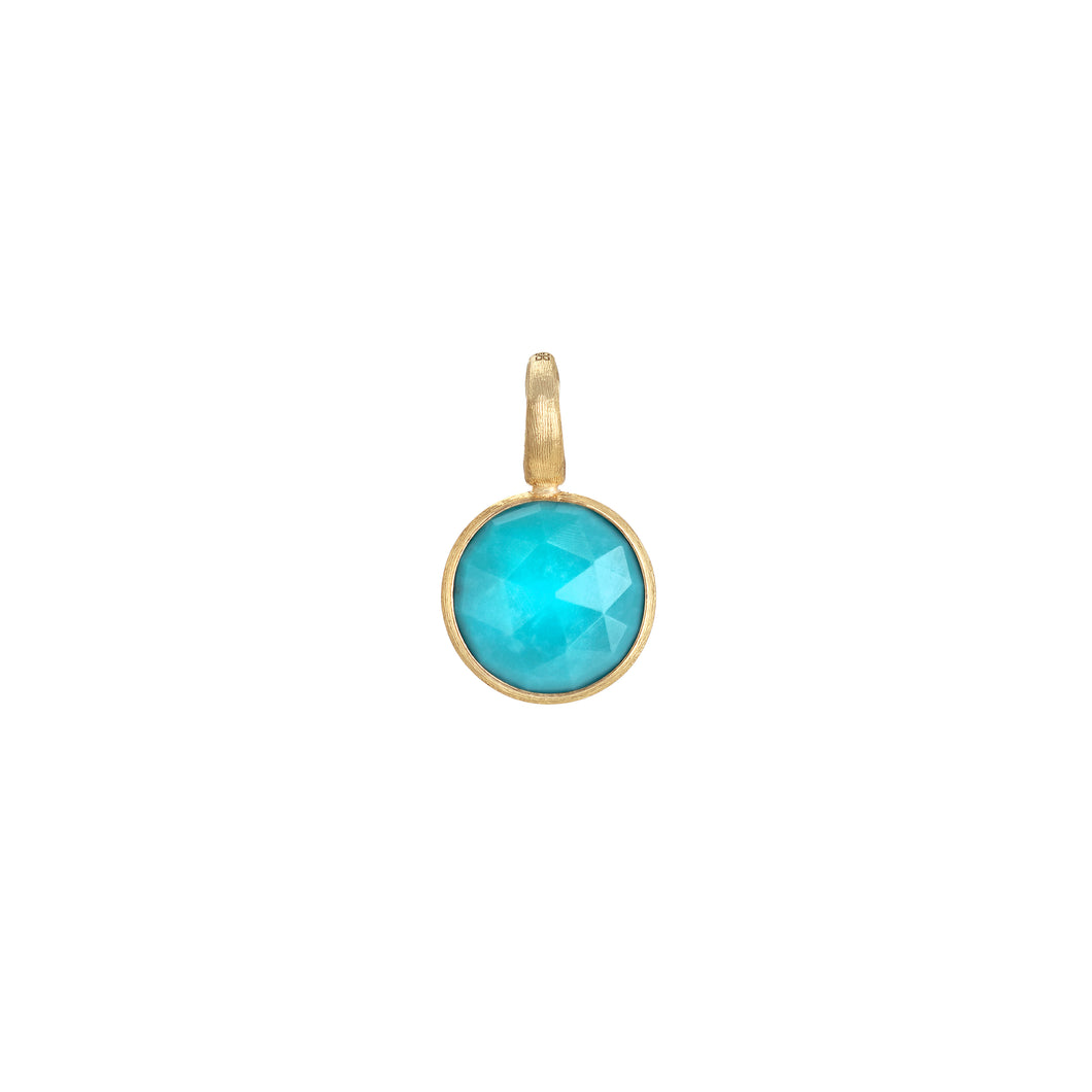 Jaipur Collection 18K Small Stackable Pendant Turquoise
