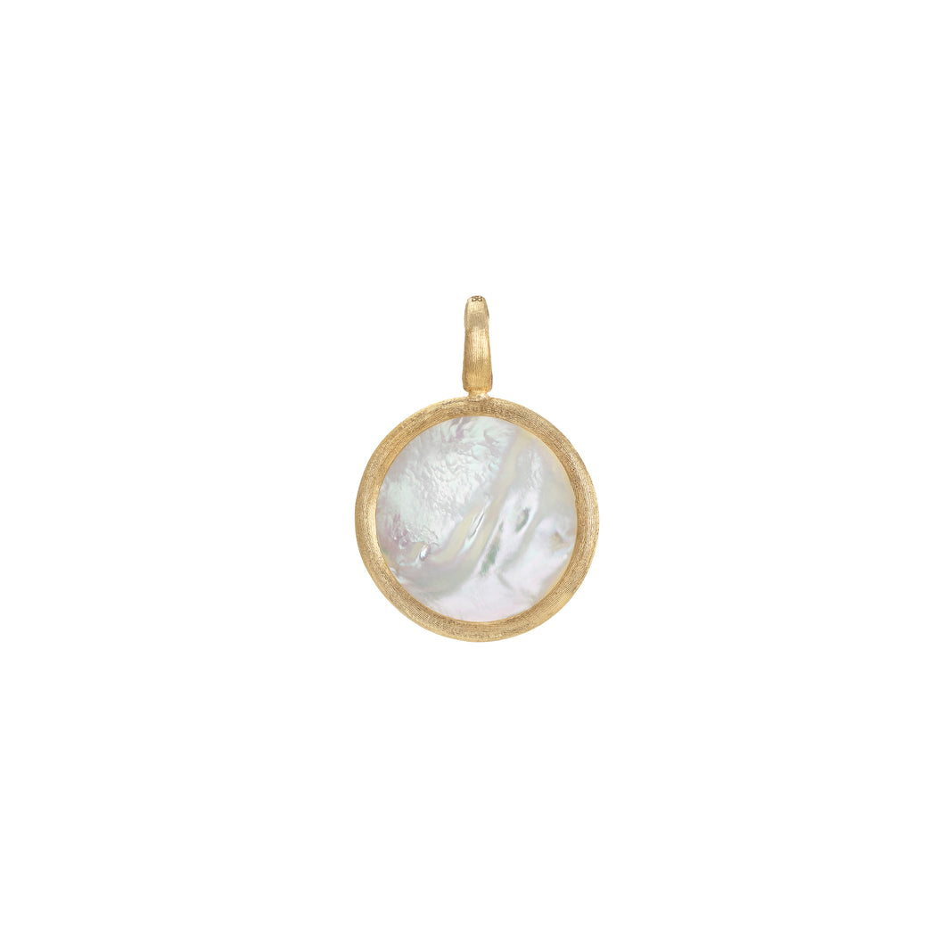 Jaipur Collection 18K Yellow Gold Medium Stackable Pendant White Mother of Pearl