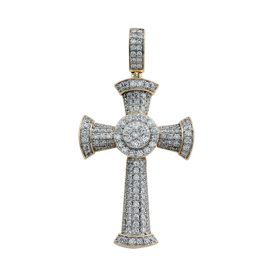 2.00CTTW Pave Lab-Created Diamond Cross in 14K Yellow Gold
