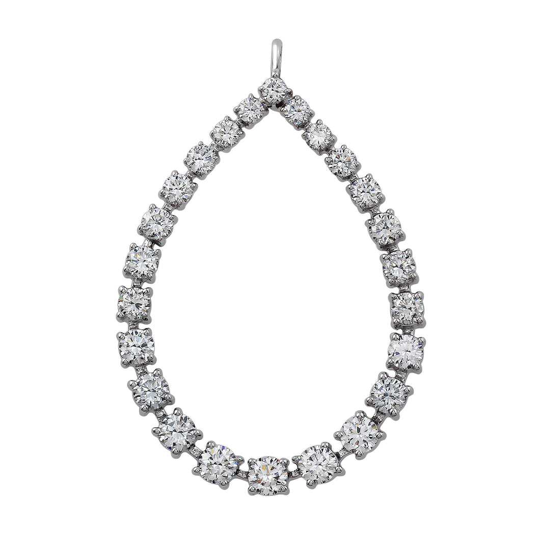 2.00CTTW Lab-Created Diamond Prong Set Teardrop in 14K White Gold