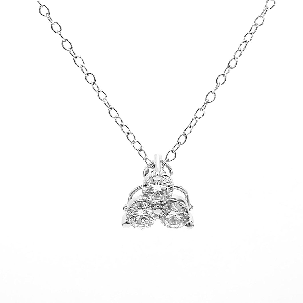 0.50 ctw. Lab-Created Diamond 3 Stone Pendant in 14K White Gold
