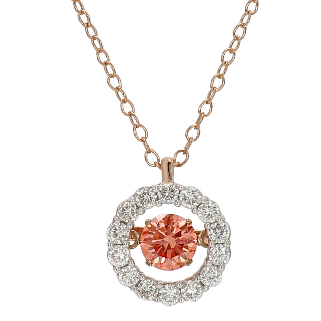 0.75CT.TW Pink & White Lab-Created Diamond Pendant in 14K Rose Gold