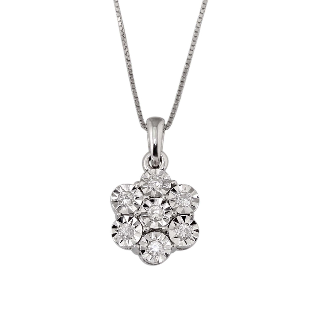 0.20 CTW Diamond Flower Necklace
