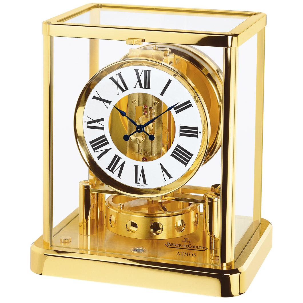 Atmos Classique White Dial Yellow Gold Coated Gilt Brass Desk Clock