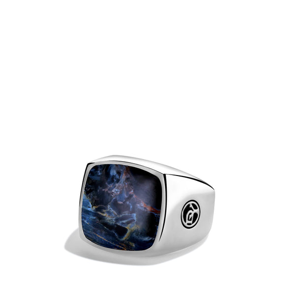 Exotic Stone Signet Ring with Pietersite
