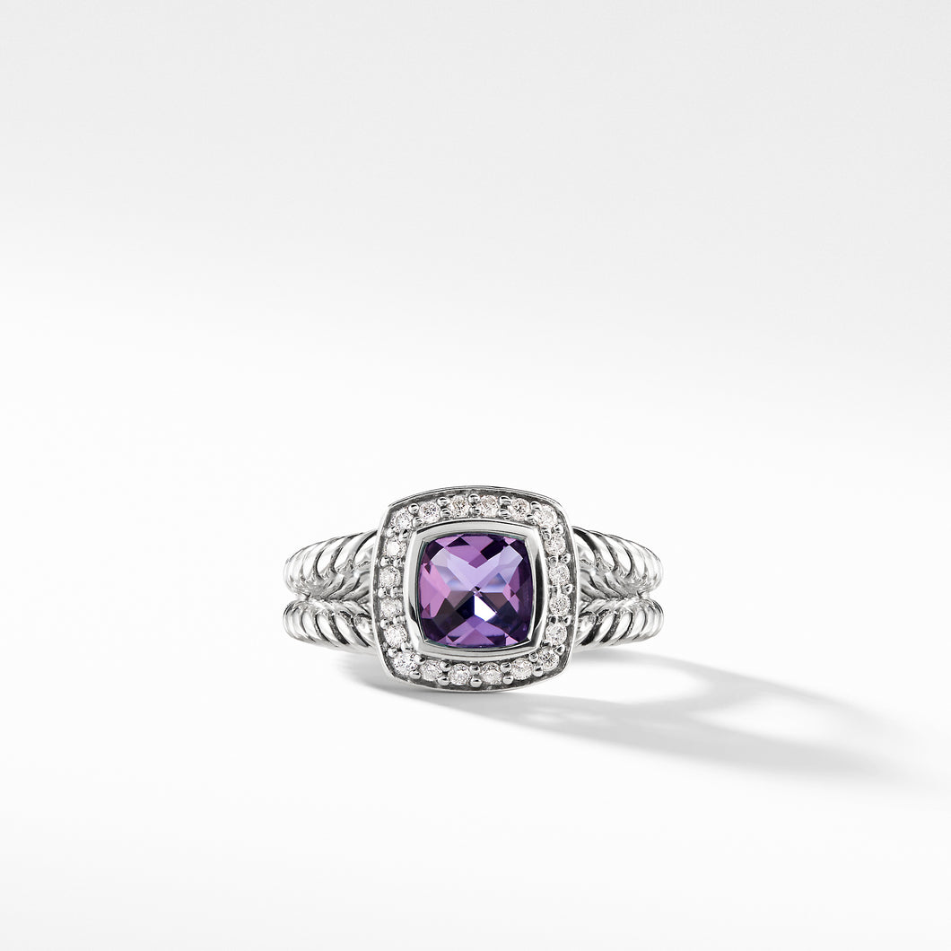 Petite Albion® Ring with Amethyst and Diamonds