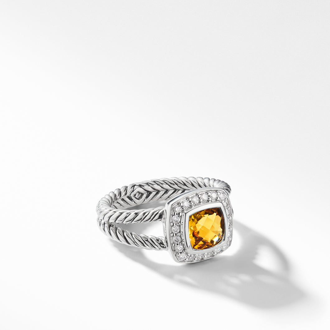 Petite Albion® Ring with Citrine and Diamonds