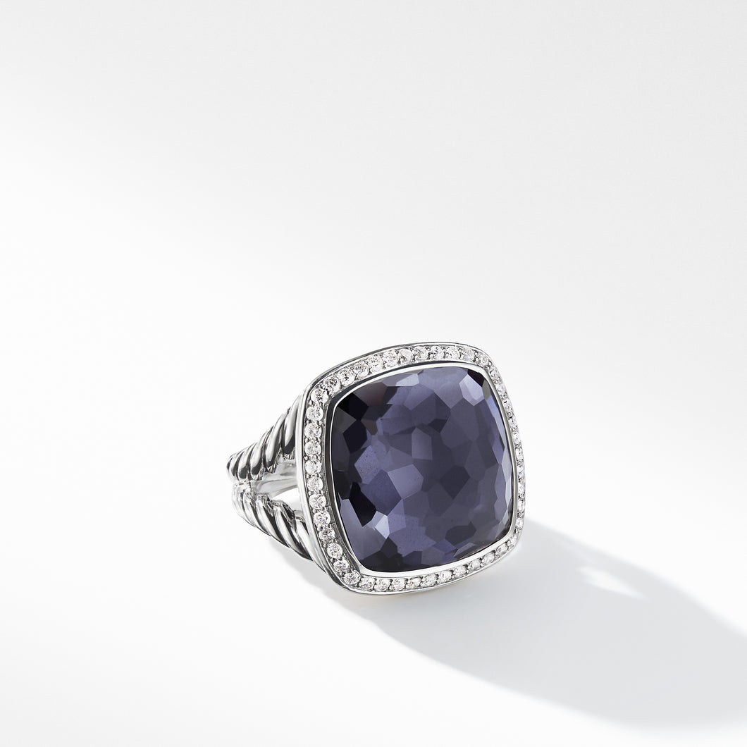 Albion Ring with Black Orchid and Diamonds