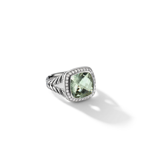 Albion Ring with Prasiolite and Diamonds