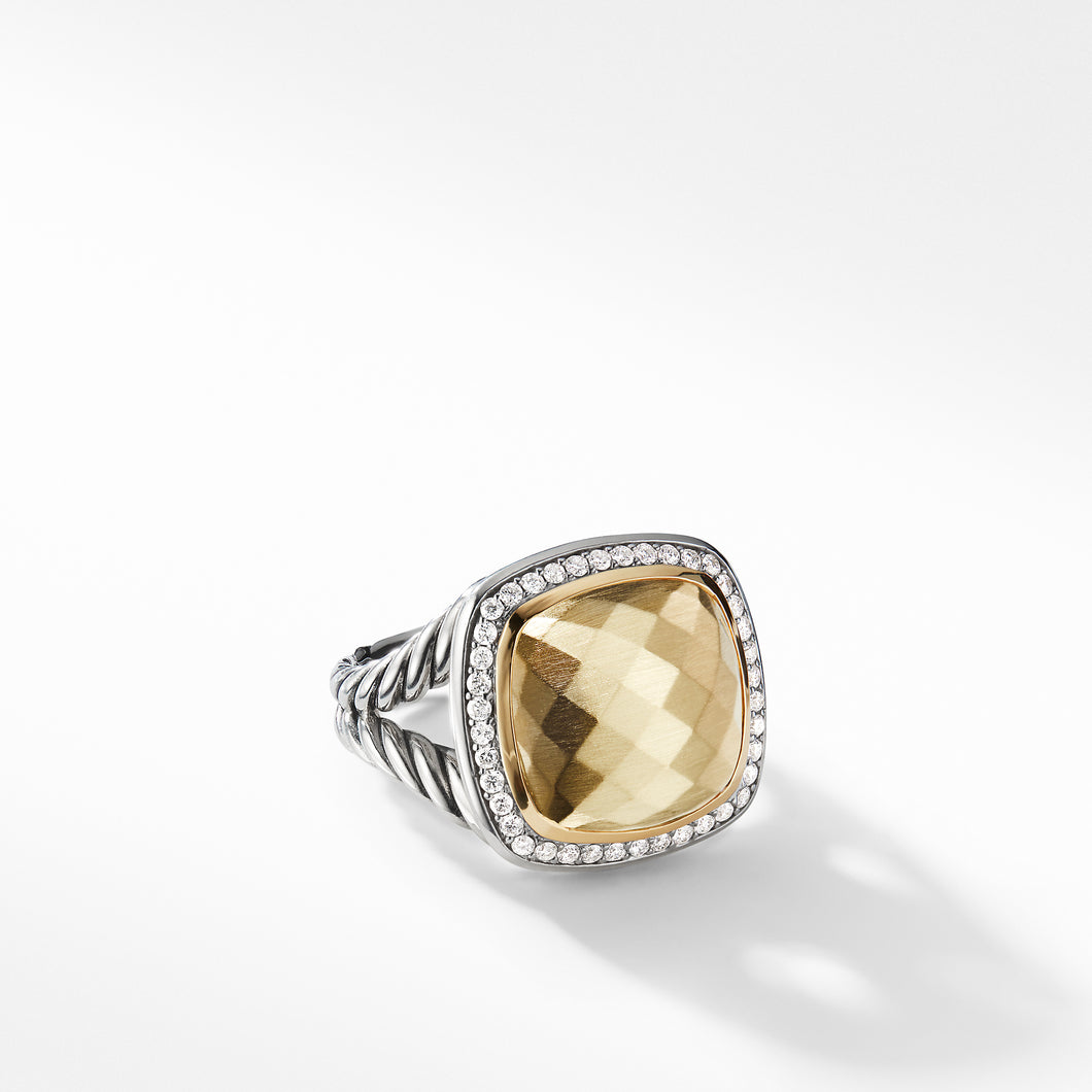 Ring with 18K Gold Dome and Diamonds