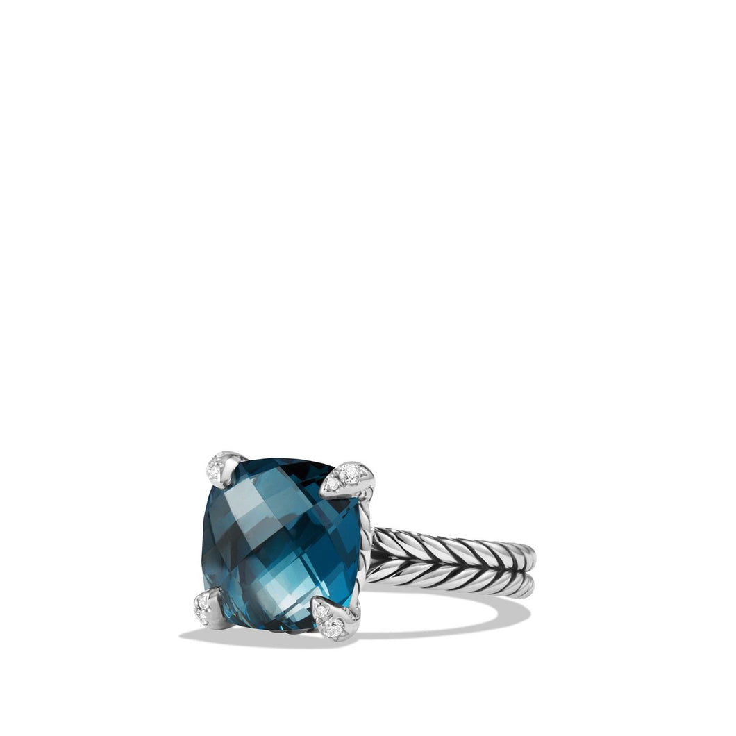 Ring with Hampton Blue Topaz and Diamonds