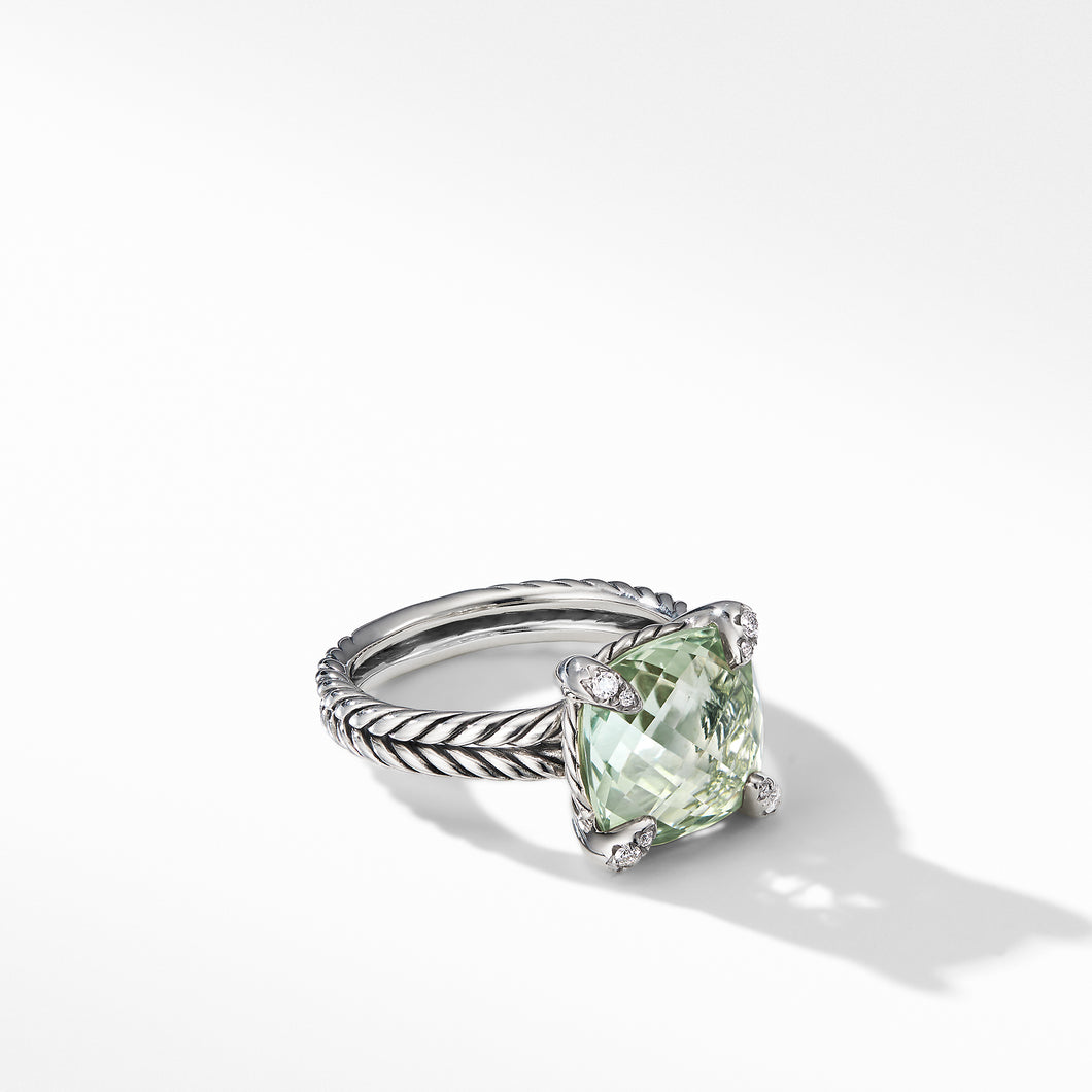 Chatelaine® Ring with Prasiolite and Diamonds