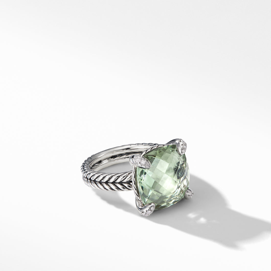 Chatelaine® Ring with Prasiolite and Diamonds