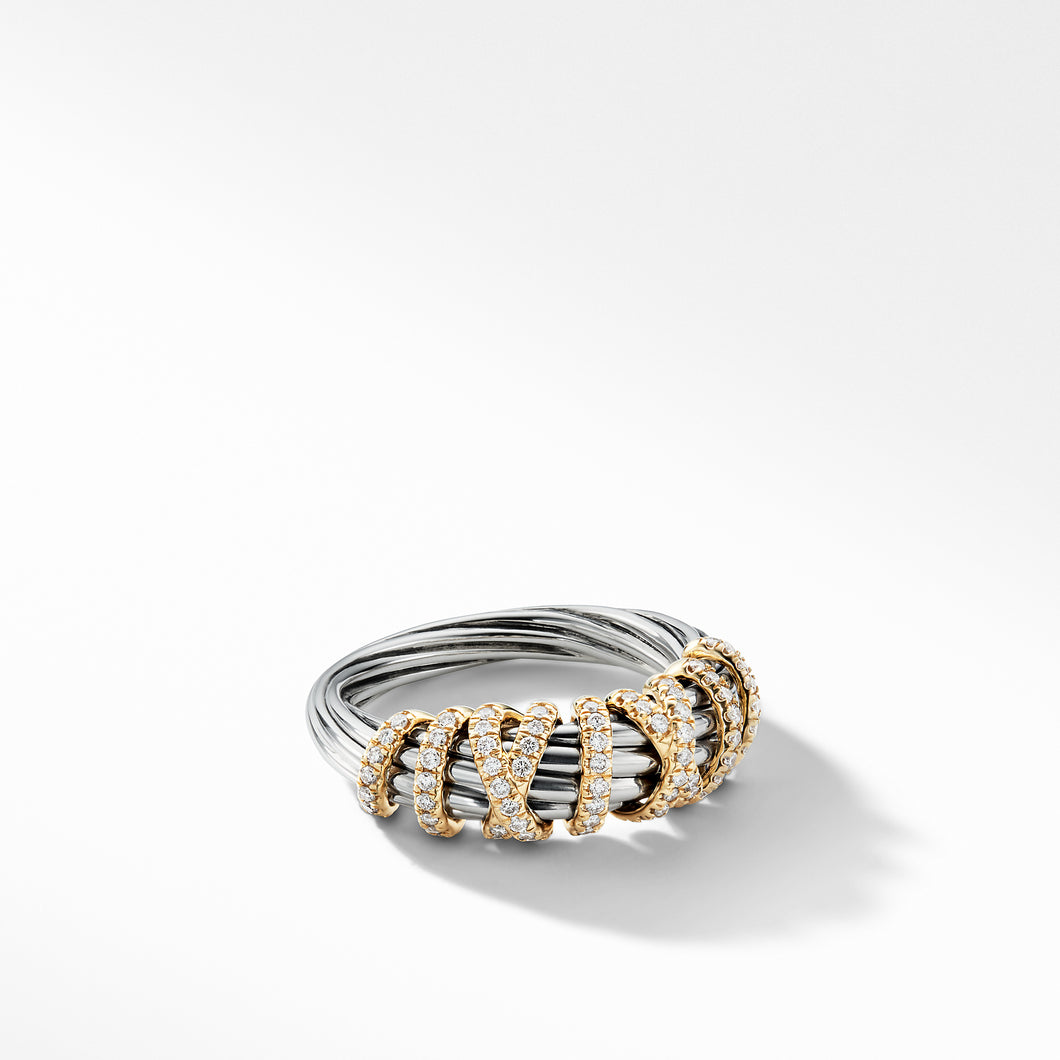 Helena Ring with Diamonds and 18K Yellow Gold, 8mm