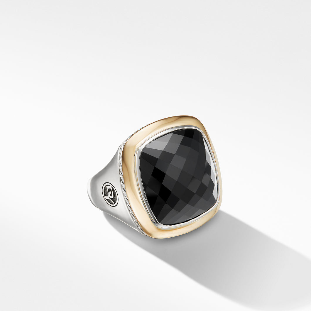Albion® Statement Ring with 18K Gold and Black Onyx
