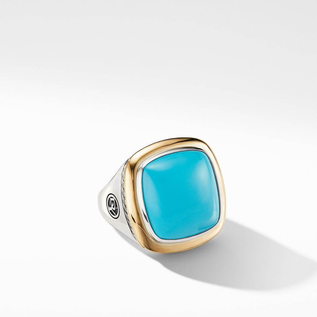 Albion® Statement Ring with 18K Gold and Reconstituted Turquoise