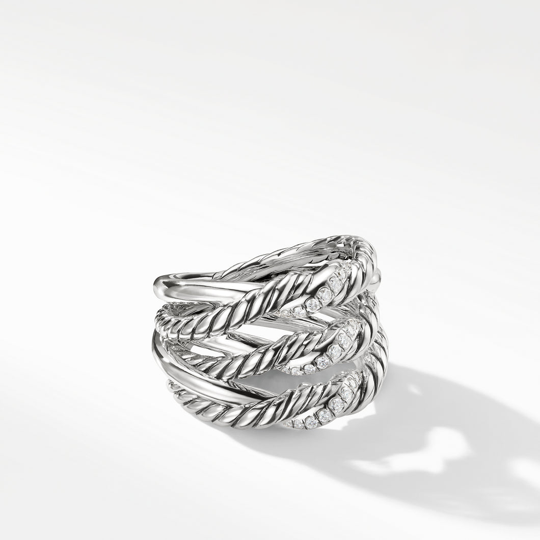 Continuance Three-Row Ring with Diamonds