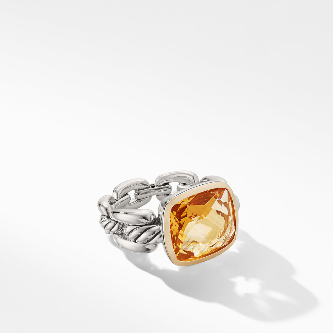 Wellesley Link Statement Ring with 18K Gold and Citrine