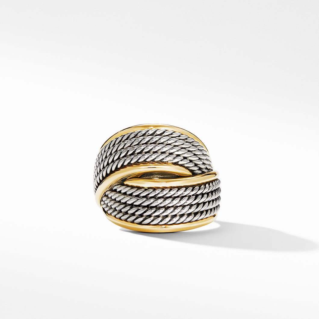 DY Origami Crossover Ring with 18K Yellow Gold