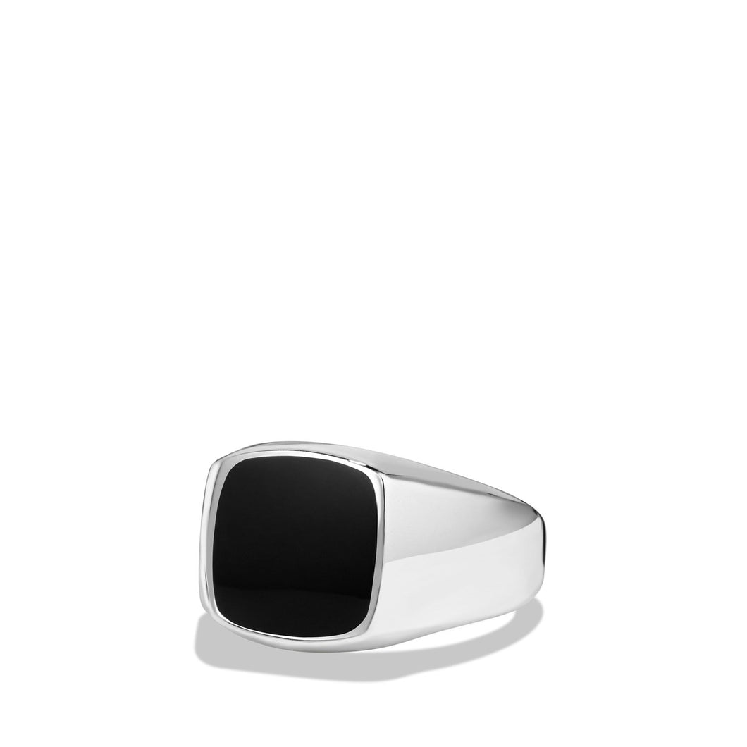 Exotic Stone Signet Ring with Black Onyx