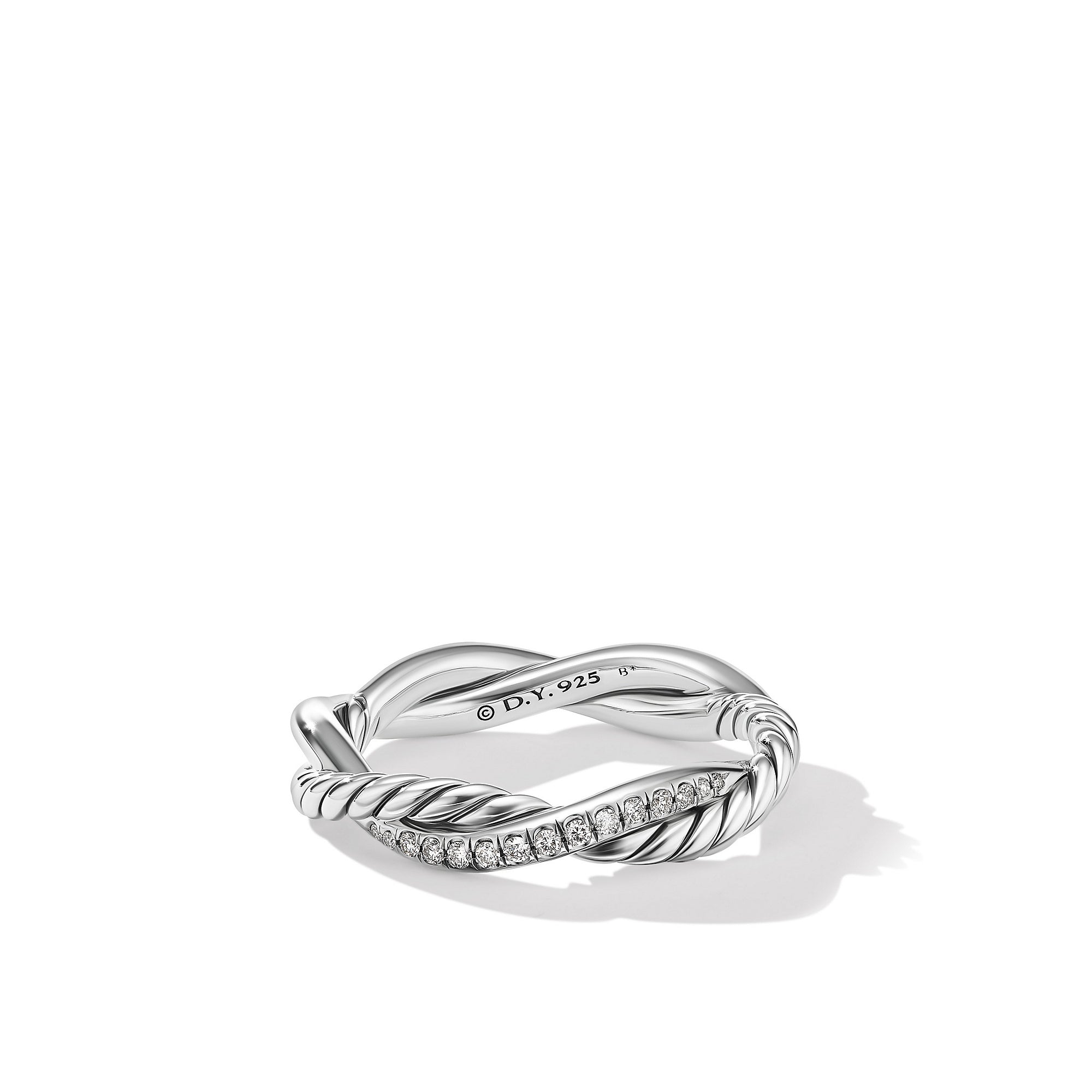 DAVID YURMAN Petite Infinity Twisted Ring with Pavé Diamonds