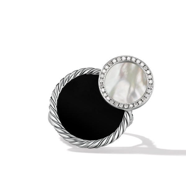 DY Elements Eclipse Ring with Black Onyx, Mother of Pearl and Pave© Diamonds